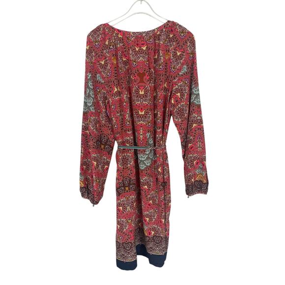 Robert Graham 100% Silk Printed Tunic Dress Embellished Boho Vacation Size 10 - Picture 4 of 9